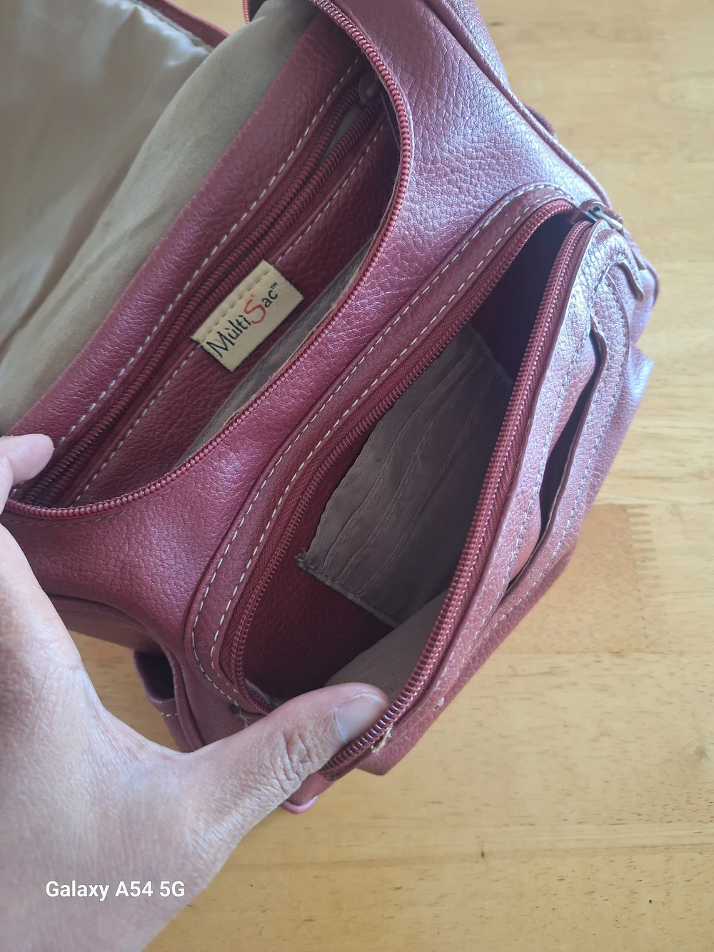 Women's Burgundy Leather Backpack Purse